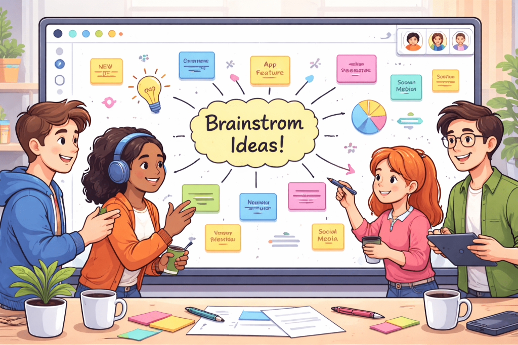 Online Whiteboard for Brainstorming